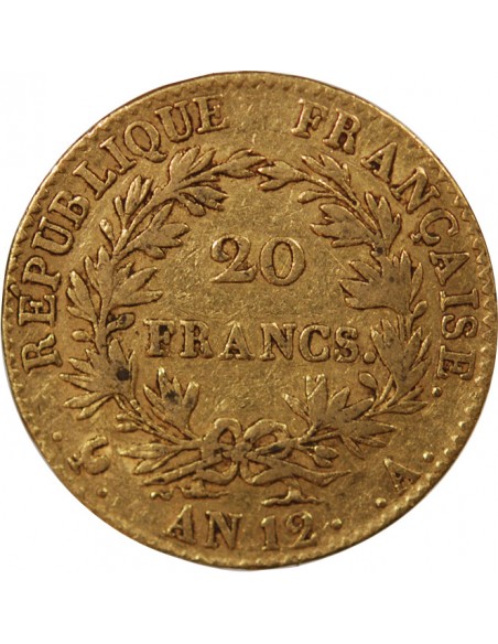 BONAPARTE 1er CONSUL - 20 FRANCS OR AN 12 A PARIS