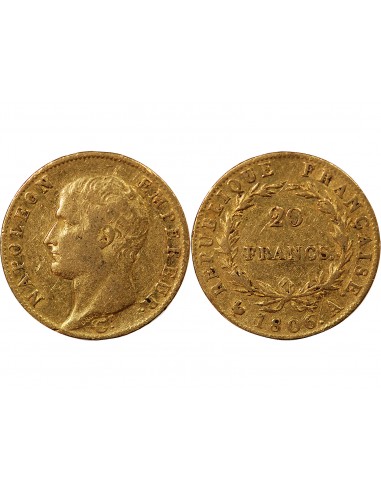 NAPOLEON Ier﻿ - 20 FRANCS OR 1806 A PARIS﻿ "Calendrier grégorien"