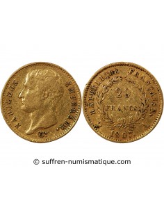 NAPOLEON Ier - 20 FRANCS OR 1807 A PARIS "Type Transitoire"