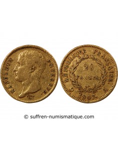 NAPOLEON Ier - 20 FRANCS OR 1807 A PARIS "Type Transitoire"