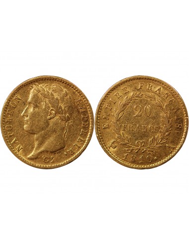 NAPOLÉON Ier - 20 FRANCS OR, TETE LAUREE - 1810 A PARIS