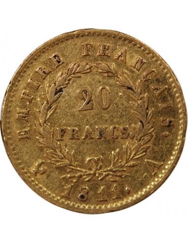 NAPOLÉON Ier - 20 FRANCS OR, TETE LAUREE - 1811 A PARIS