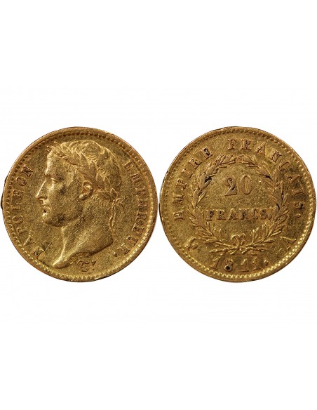NAPOLÉON Ier - 20 FRANCS OR, TETE LAUREE - 1811 A PARIS