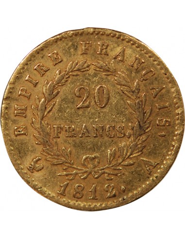 NAPOLÉON Ier - 20 FRANCS OR, TETE LAUREE - 1812 A PARIS