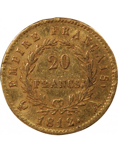 NAPOLÉON Ier - 20 FRANCS OR, TETE LAUREE - 1812 A PARIS