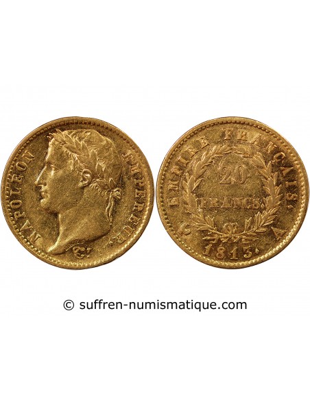 NAPOLÉON Ier - 20 FRANCS OR, TETE LAUREE - 1813 A PARIS