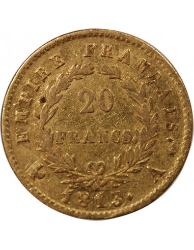 NAPOLÉON Ier - 20 FRANCS OR, TETE LAUREE - 1813 A PARIS