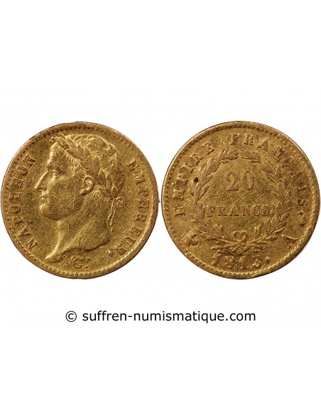 NAPOLÉON Ier - 20 FRANCS OR, TETE LAUREE - 1813 A PARIS