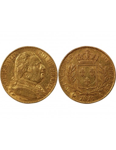 LOUIS XVIII - 20 FRANCS OR 1815 A PARIS