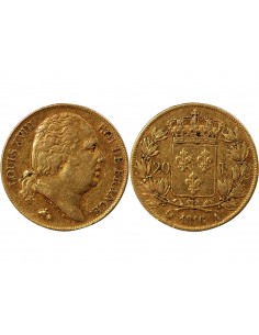 LOUIS XVIII - 20 FRANCS OR 1816 A PARIS 2