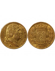 LOUIS XVIII - 20 FRANCS OR 1818 A PARIS 2