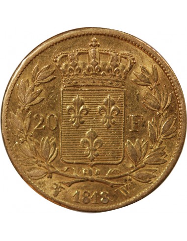 LOUIS XVIII - 20 FRANCS OR 1818 W LILLE