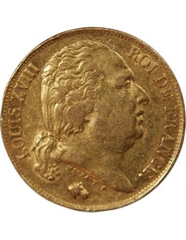 LOUIS XVIII - 20 FRANCS OR 1818 W LILLE