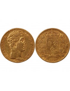 CHARLES X - 20 FRANCS OR 1830 A PARIS "5 Feuilles"﻿ 2