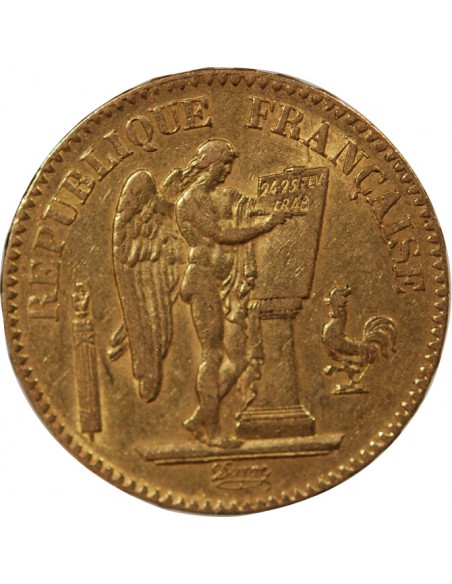 DEUXIEME REPUBLIQUE - 20 FRANCS GENIE OR 1849 A PARIS