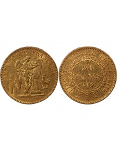 DEUXIEME REPUBLIQUE - 20 FRANCS GENIE OR 1849 A PARIS 2