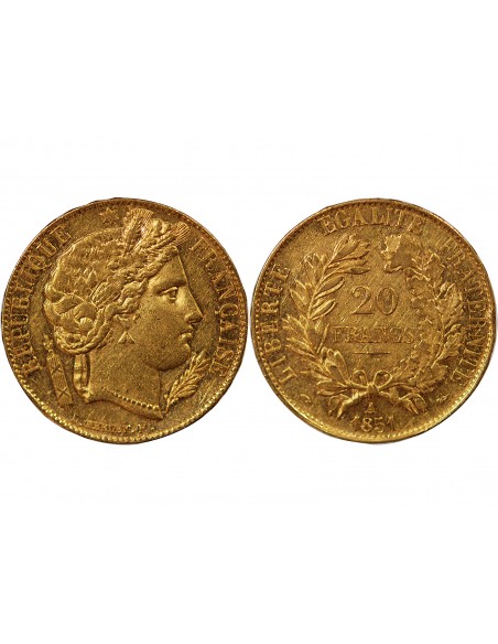 CERES - 20 FRANCS OR 1851 A PARIS﻿