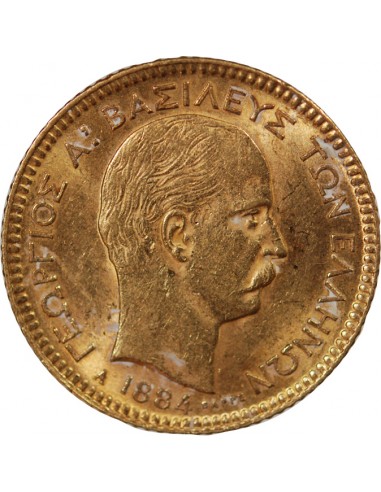 GRECE, GEORGE Ier - 20 DRACHMAI OR 1884