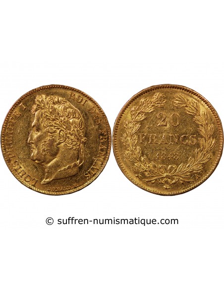 LOUIS PHILIPPE﻿ - 20 FRANCS OR 1848 A PARIS