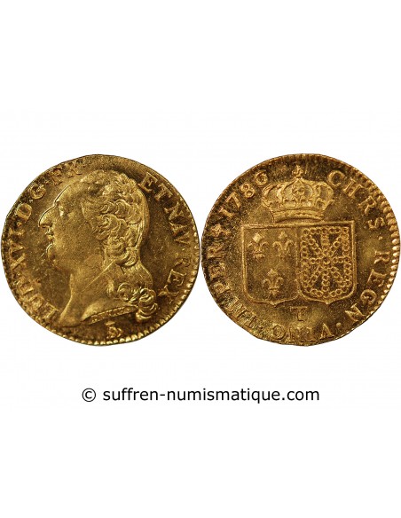 Louis XVI 1 louis d'or Or 1786 T Nantes