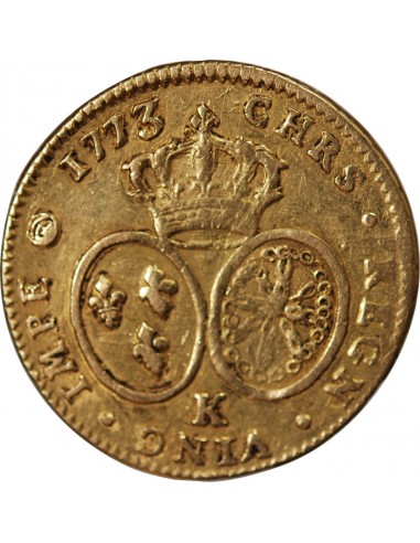 LOUIS XV - DOUBLE LOUIS D'OR A LA VIEILLE TETE - 1773 K BORDEAUX