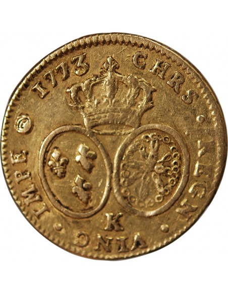 LOUIS XV - DOUBLE LOUIS D'OR A LA VIEILLE TETE - 1773 K BORDEAUX
