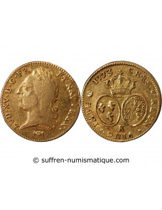 LOUIS XV - DOUBLE LOUIS D'OR A LA VIEILLE TETE - 1773 K BORDEAUX