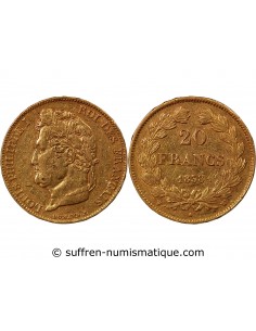 LOUIS PHILIPPE﻿ - 20 FRANCS OR 1838 W LILLE