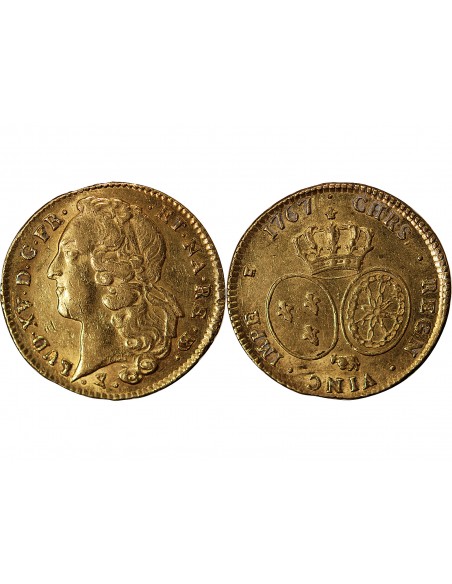 BEARN, LOUIS XV - DOUBLE LOUIS D'OR AU BANDEAU - 1767 PAU