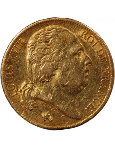 LOUIS XVIII - 20 FRANCS OR 1819 A PARIS