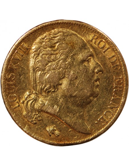 LOUIS XVIII - 20 FRANCS OR 1819 A PARIS
