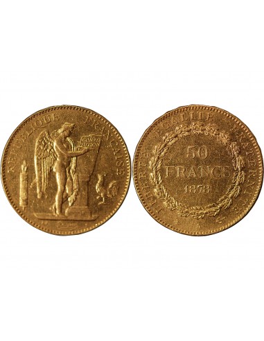 IIIe REPUBLIQUE, ﻿- 50 FRANCS GENIE OR 1878 A PARIS﻿