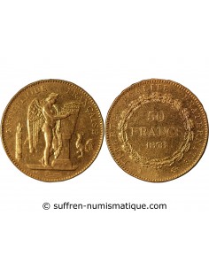 IIIe REPUBLIQUE, ﻿- 50 FRANCS GENIE OR 1878 A PARIS﻿