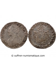 LOUIS XVI - ÉCU ARGENT AUX RAMEAUX D'OLIVIER 1784 L BAYONNE