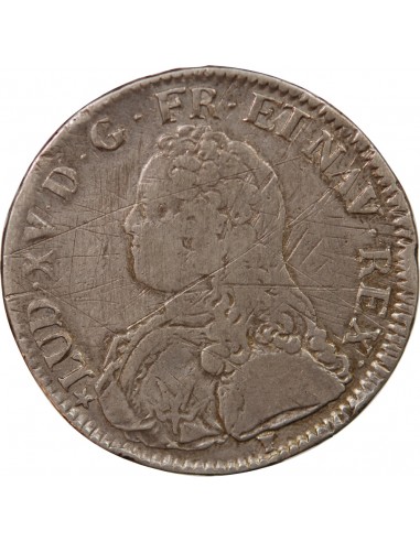LOUIS XV - ECU AUX RAMEAIX D'OLIVIER, ARGENT - 1736 9 RENNES