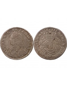 LOUIS XV - ECU AUX RAMEAIX D'OLIVIER, ARGENT - 1736 9 RENNES 2
