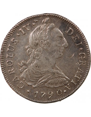 PEROU, CHARLES IV - 8 REALES ARGENT 1790 LIMA IJ