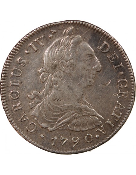 PEROU, CHARLES IV - 8 REALES ARGENT 1790 LIMA IJ