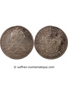 PEROU, CHARLES IV - 8 REALES ARGENT 1790 LIMA IJ