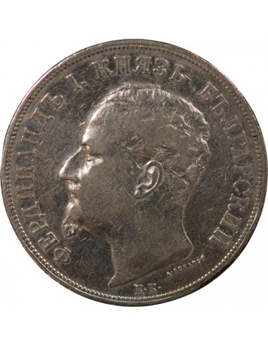BULGARIE, FERDINAND Ier - 5 LEVA ARGENT 1892 KREMNICA