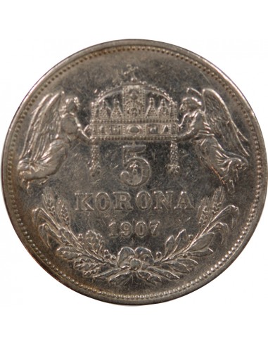 HONGRIE, FRANÇOIS-JOSEPH Ier - 5 KORONA ARGENT 1907 KB KREMNICA