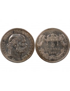 HONGRIE, FRANÇOIS-JOSEPH Ier - 5 KORONA ARGENT 1907 KB KREMNICA 2
