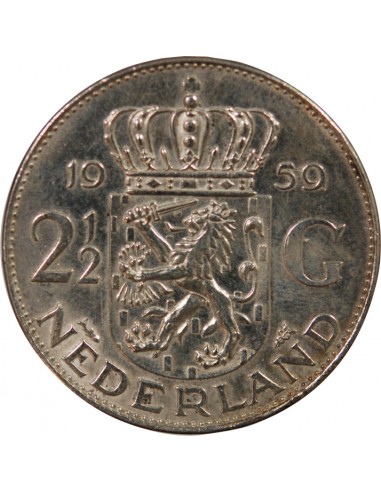 PAYS-BAS, JULIANA - 2 1/2 GULDEN ARGENT 1959
