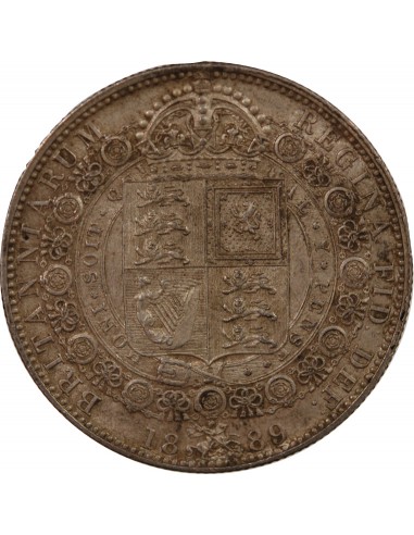 ROYAUME UNI, VICTORIA - 1/2 CROWN ARGENT 1889