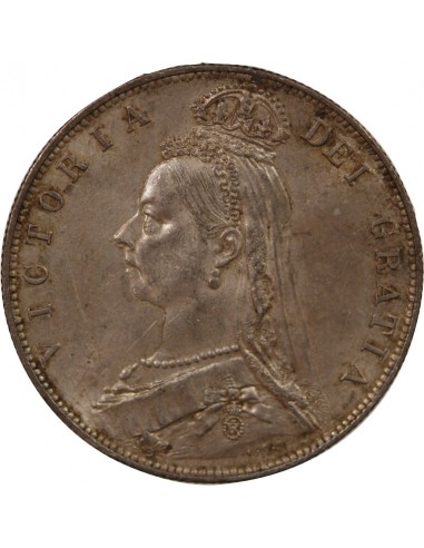 ROYAUME UNI, VICTORIA - 1/2 CROWN ARGENT 1889