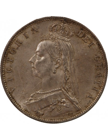 ROYAUME UNI, VICTORIA - 1/2 CROWN ARGENT 1889