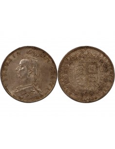 ROYAUME UNI, VICTORIA - 1/2 CROWN ARGENT 1889 2