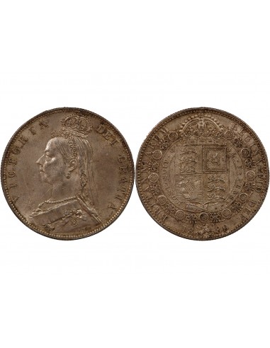 ROYAUME UNI, VICTORIA - 1/2 CROWN ARGENT 1889