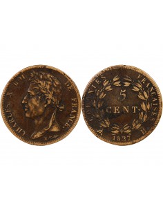 COLONIES FRANCAISES, MARTINIQUE ET GUADELOUPE, CHARLES X  5 CENTIMES 1827 H LA ROCHELLE 2