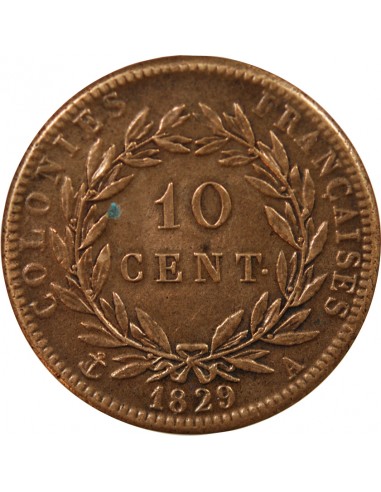 Guyane Française Charles X 10 centimes Bronze 1829 A Paris